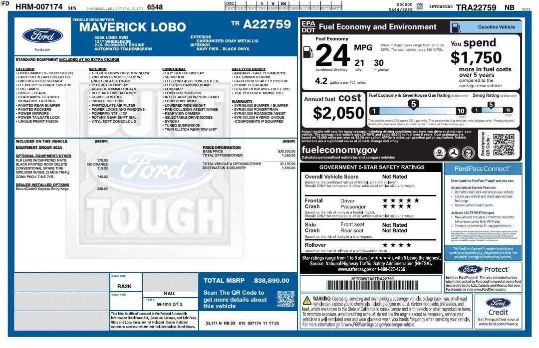 2026 Ford Maverick Lobo Standard