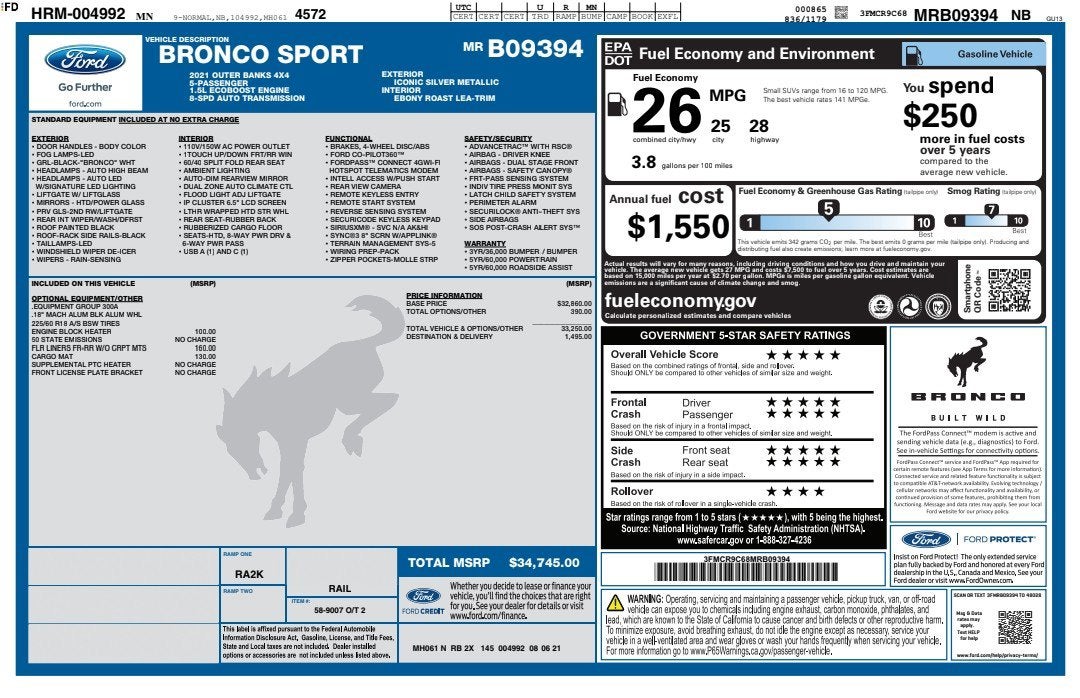 2021 Ford Bronco Sport Outer Banks